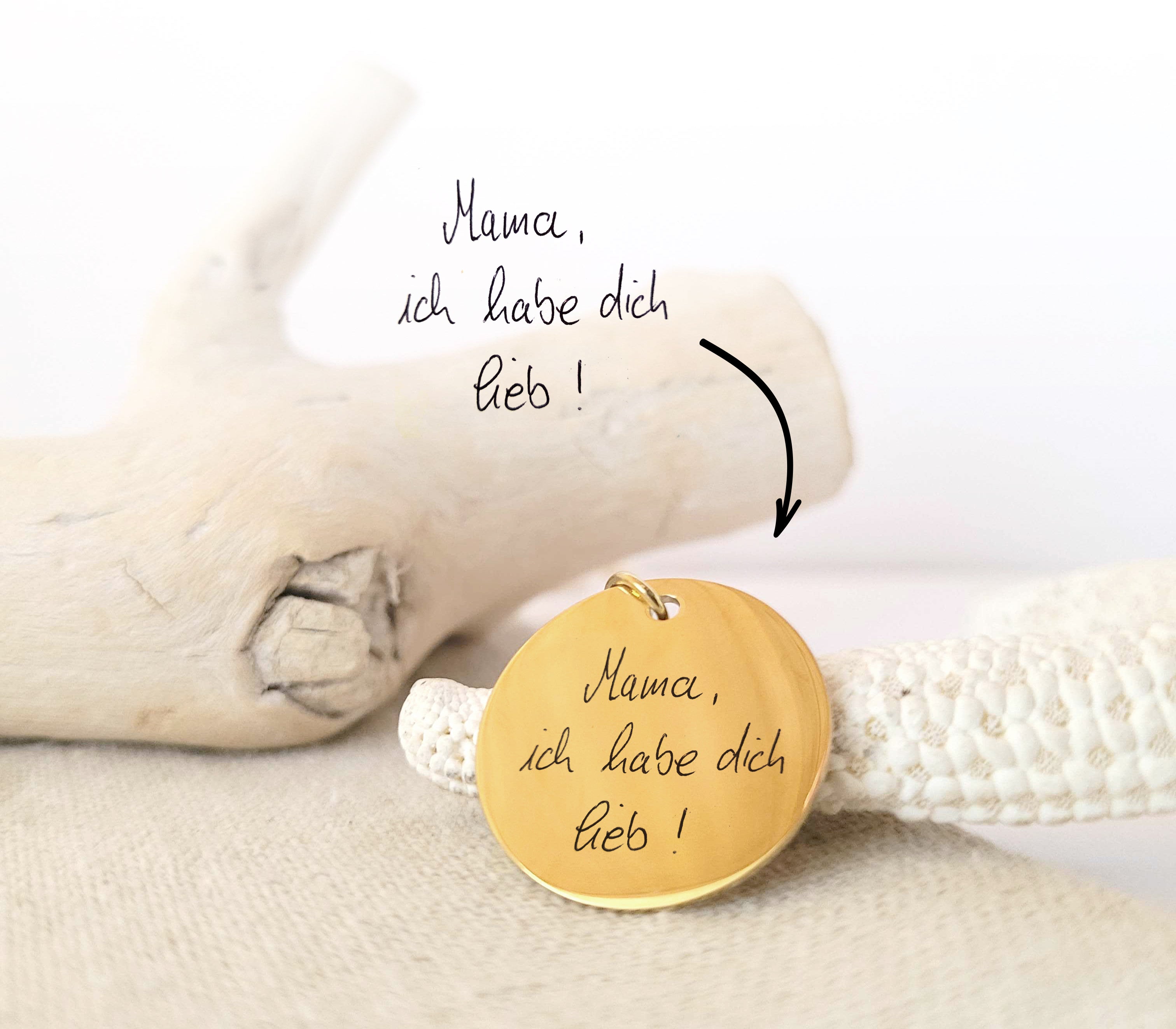 Deine Handschrift als Gravur (Edelstahlkette)