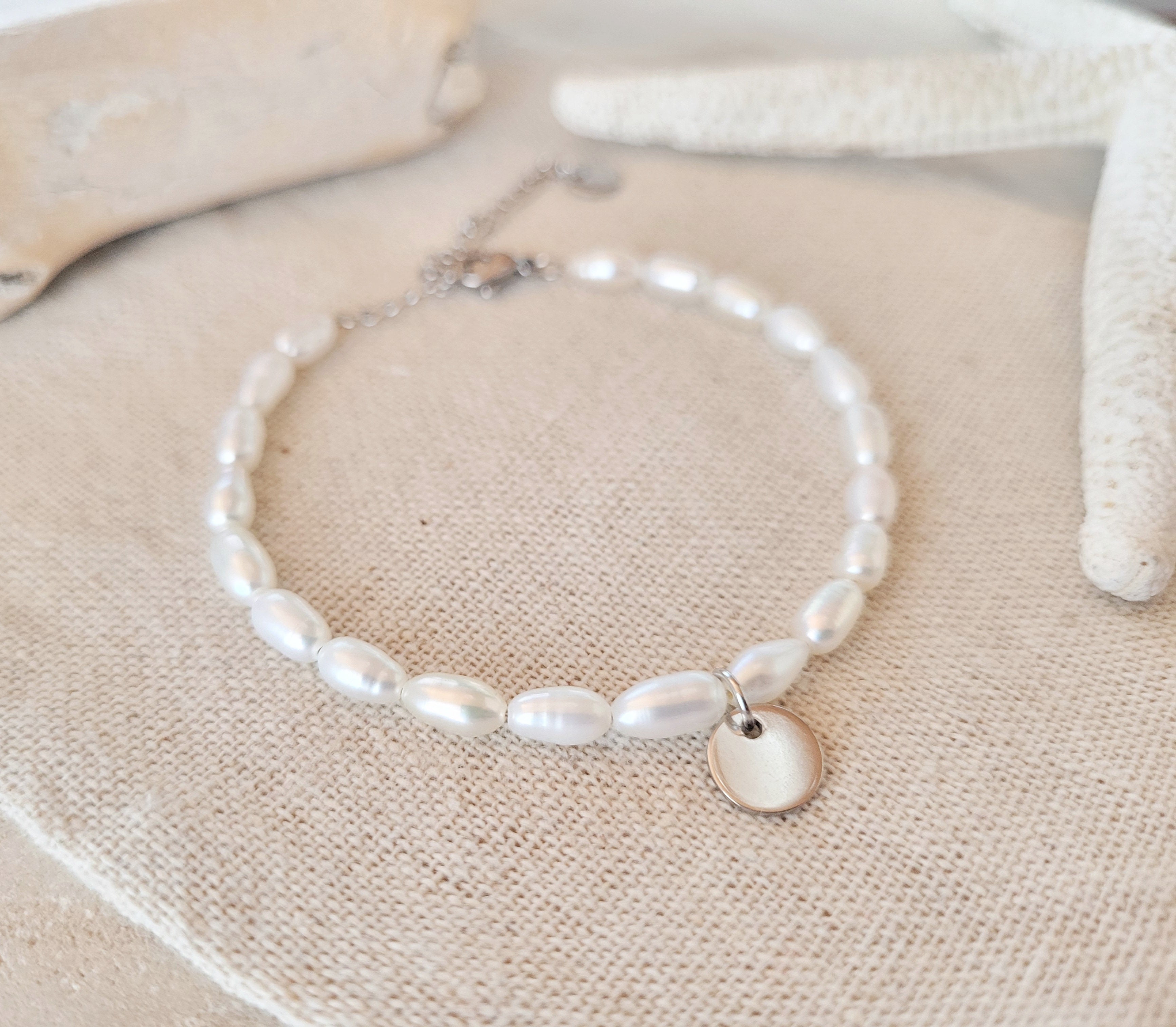 Perlen-Armband Edelstahl