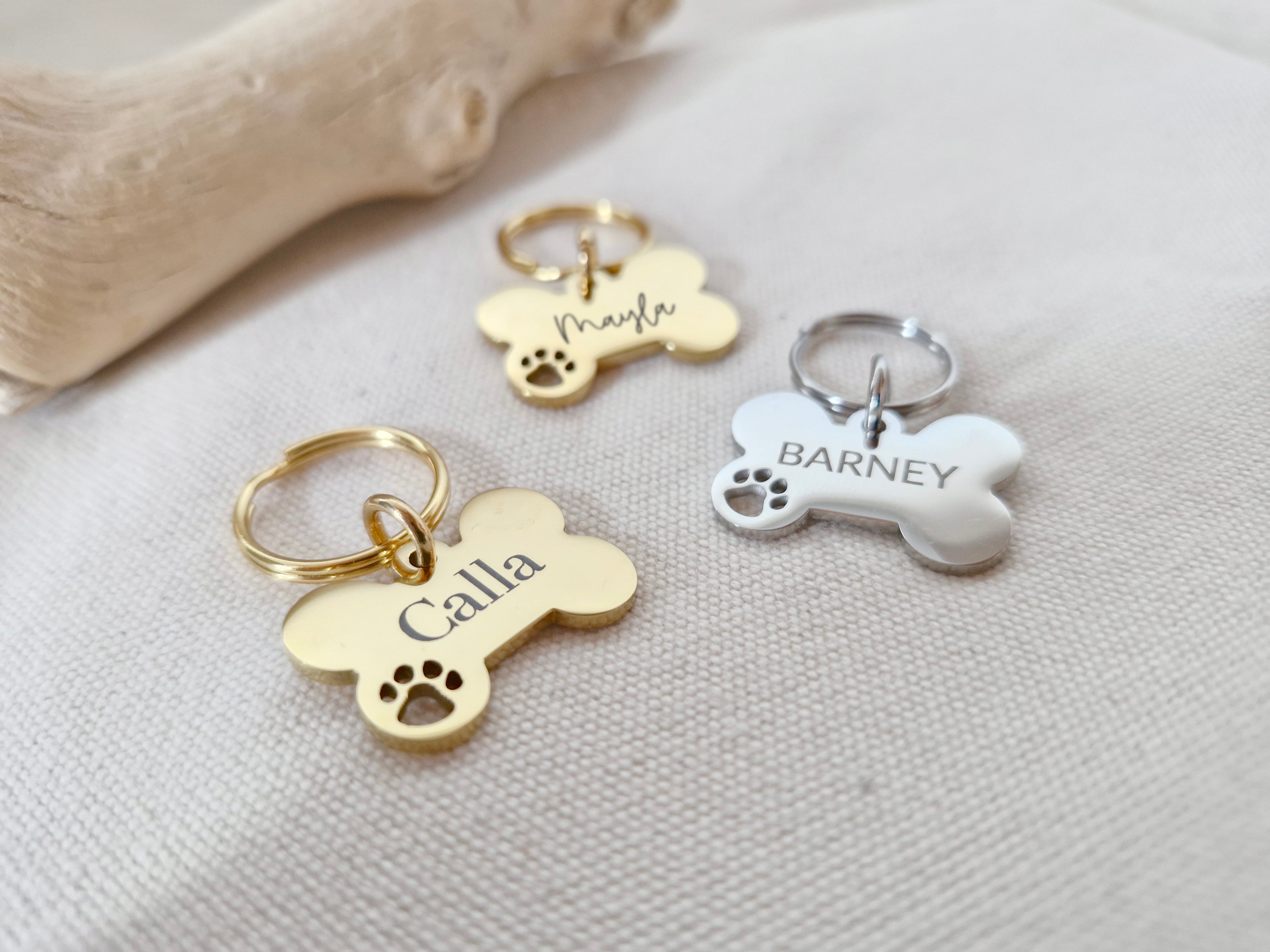 Personalisierte Hundemarke - Edelstahl-Knochen