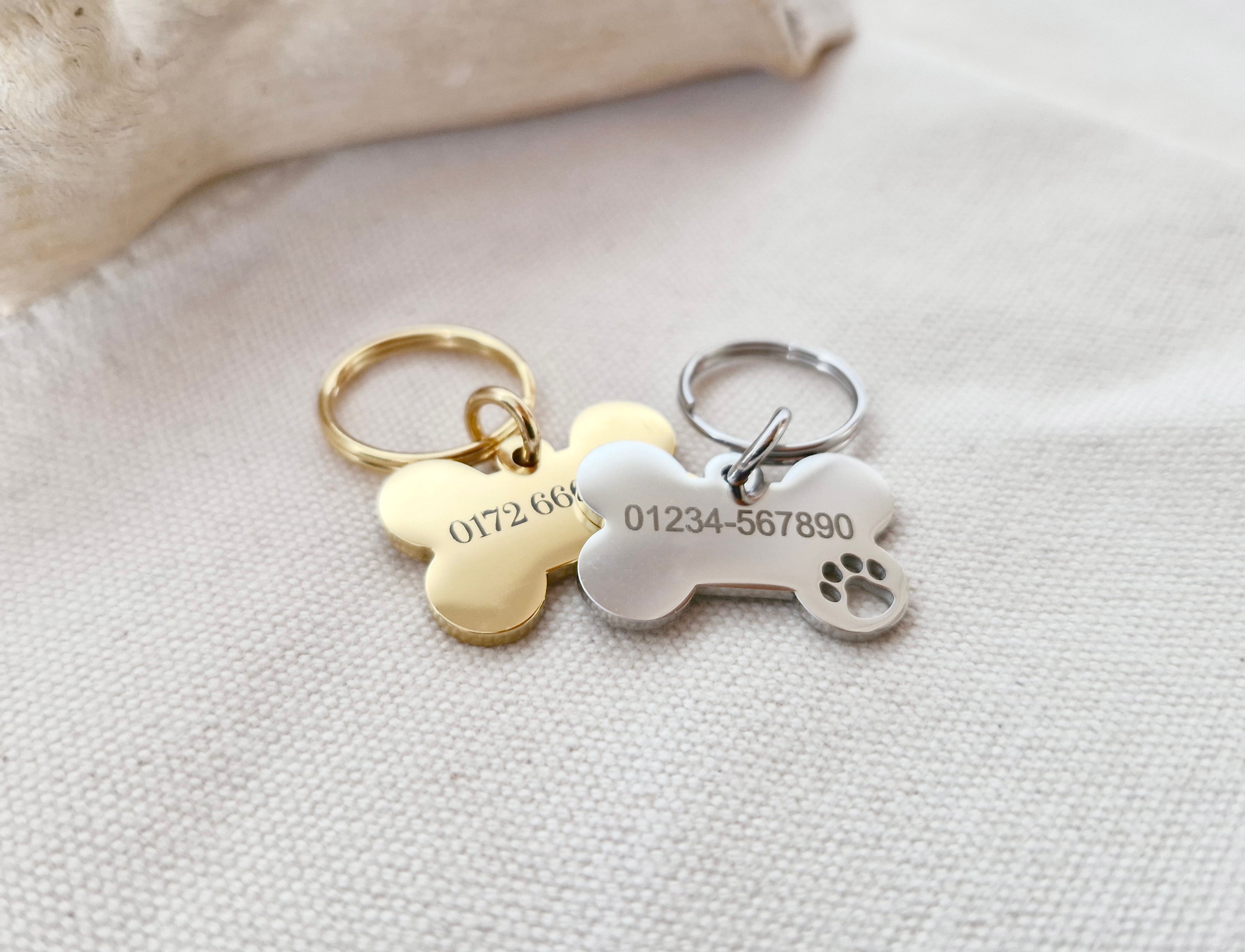 Personalisierte Hundemarke - Edelstahl-Knochen