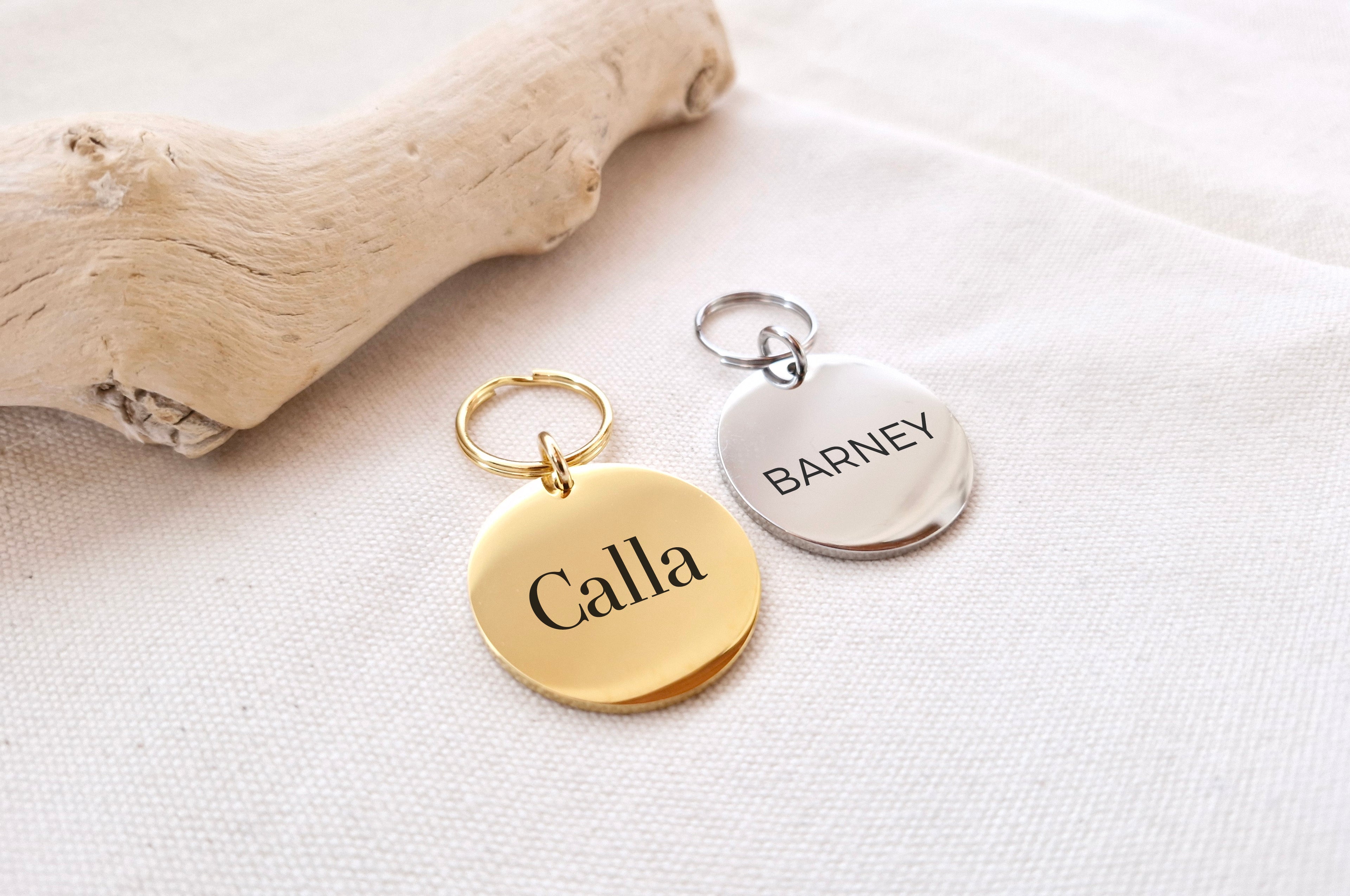 Personalisierte Hundemarke - Edelstahl Rund