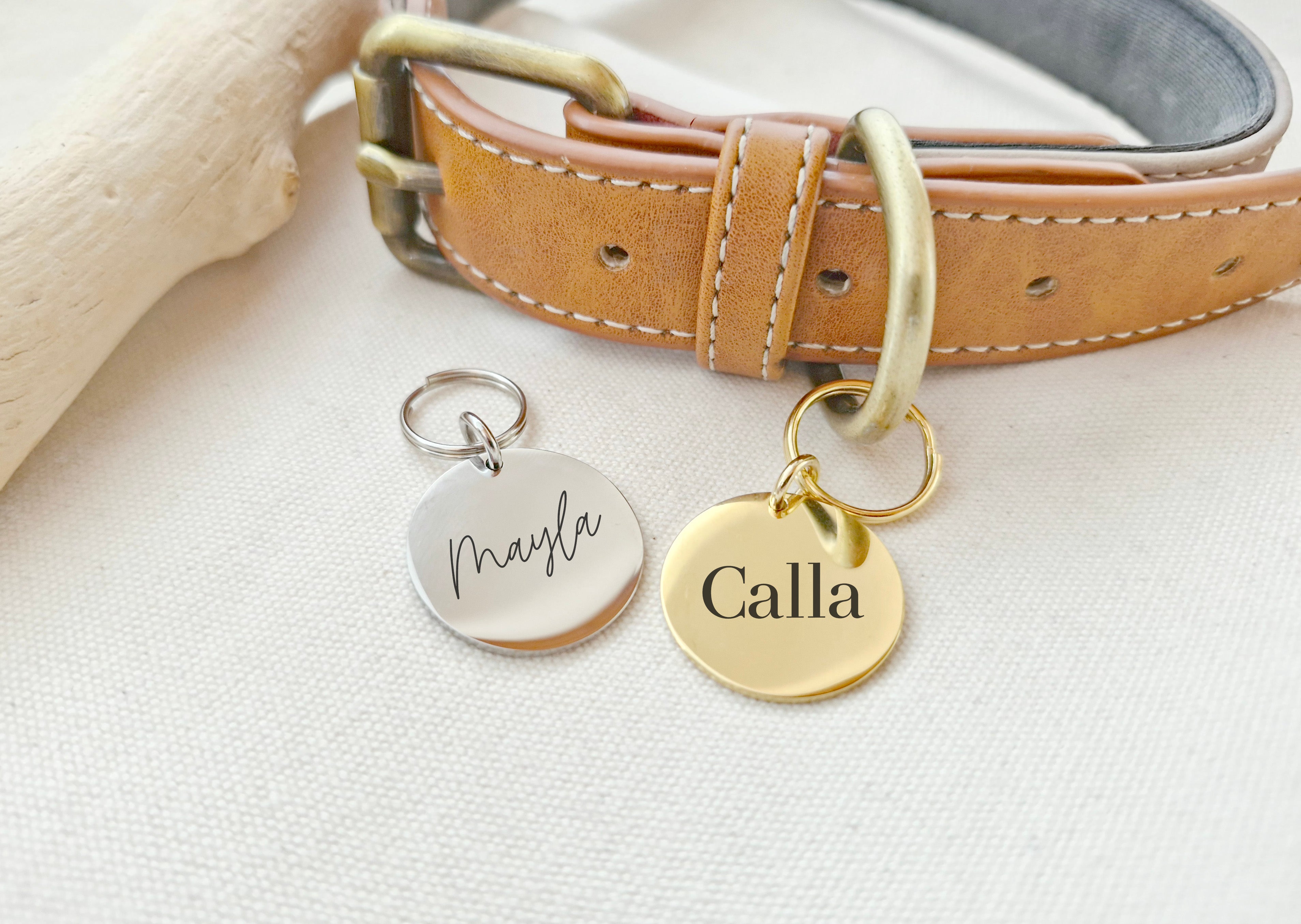 Personalisierte Hundemarke - Edelstahl Rund