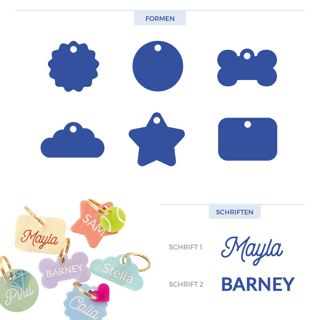 Personalisierte Acryl-Hundemarke - Shape